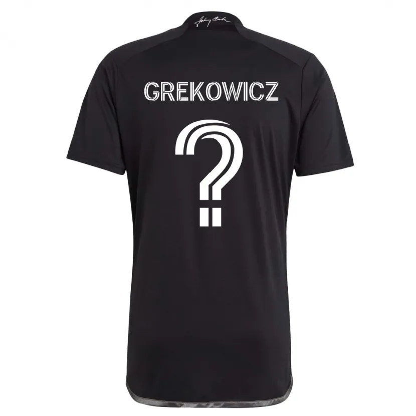 Danxen Enfant Maillot Jacob Grekowicz #0 Noir Tenues Extérieur 2024/25 T-Shirt