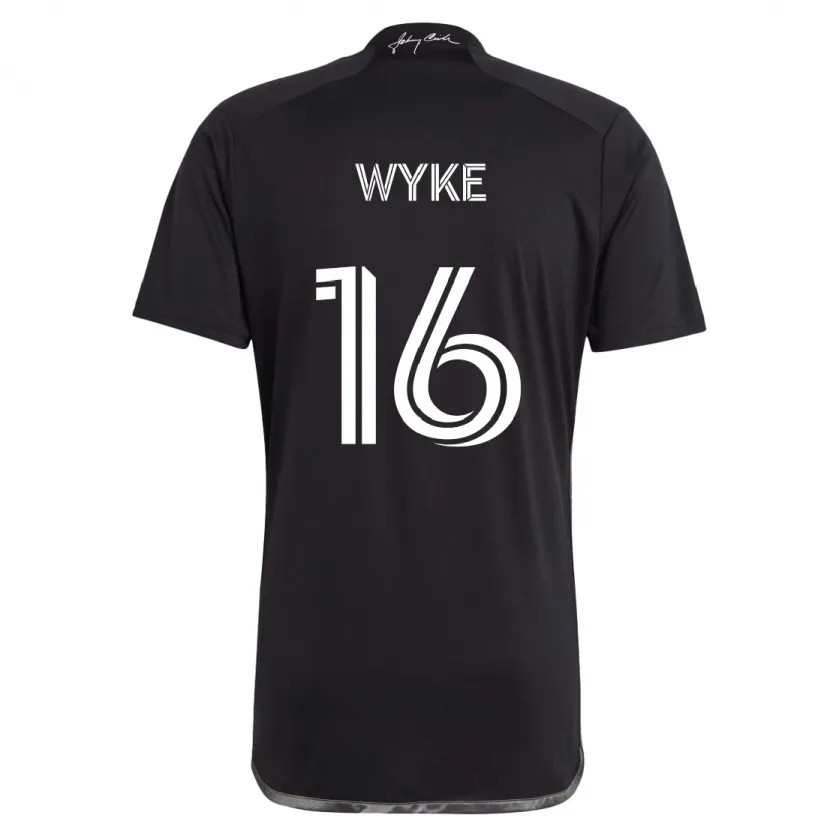 Danxen Enfant Maillot Laurence Wyke #16 Noir Tenues Extérieur 2024/25 T-Shirt