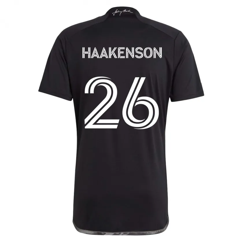 Danxen Enfant Maillot Luke Haakenson #26 Noir Tenues Extérieur 2024/25 T-Shirt