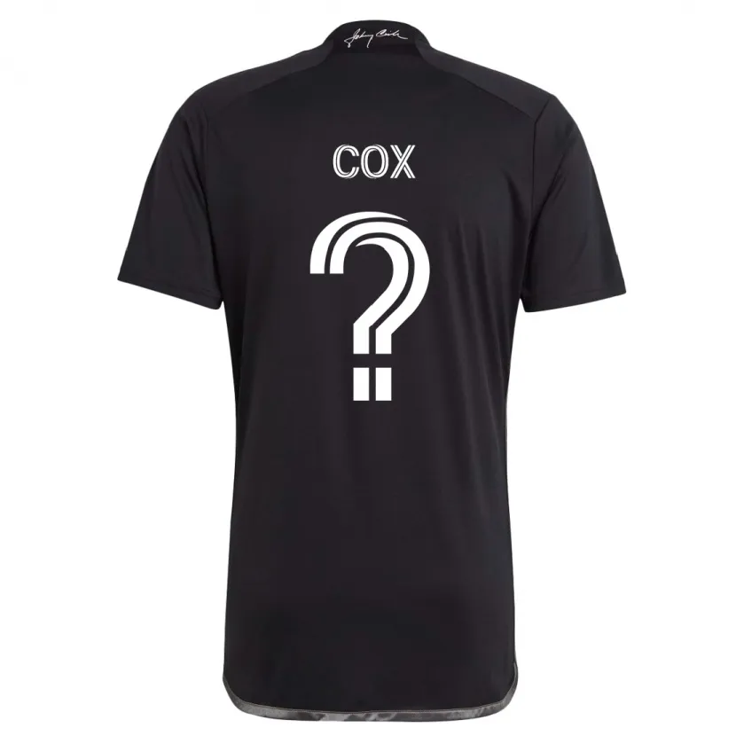 Danxen Enfant Maillot Justin Cox #0 Noir Tenues Extérieur 2024/25 T-Shirt