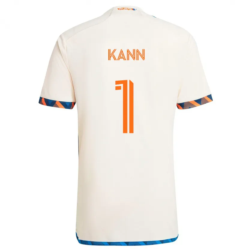 Danxen Enfant Maillot Alec Kann #1 Blanc Orange Tenues Extérieur 2024/25 T-Shirt