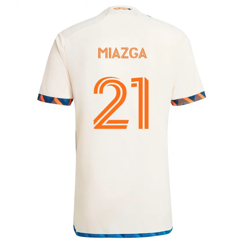 Danxen Enfant Maillot Matt Miazga #21 Blanc Orange Tenues Extérieur 2024/25 T-Shirt