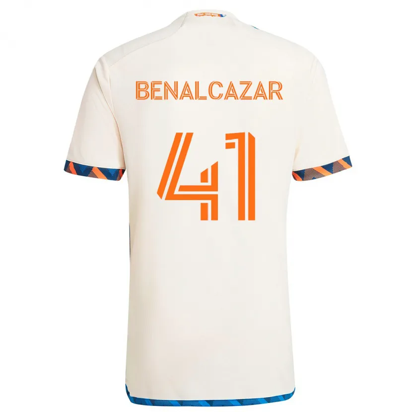 Danxen Enfant Maillot Nico Benalcázar #41 Blanc Orange Tenues Extérieur 2024/25 T-Shirt