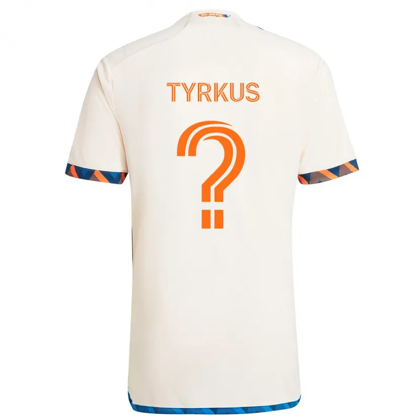 Danxen Enfant Maillot Illia Tyrkus #0 Blanc Orange Tenues Extérieur 2024/25 T-Shirt