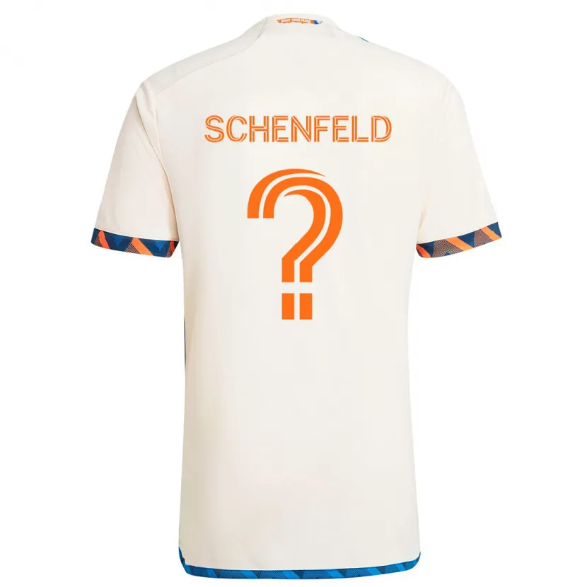 Danxen Enfant Maillot Matthew Schenfeld #0 Blanc Orange Tenues Extérieur 2024/25 T-Shirt