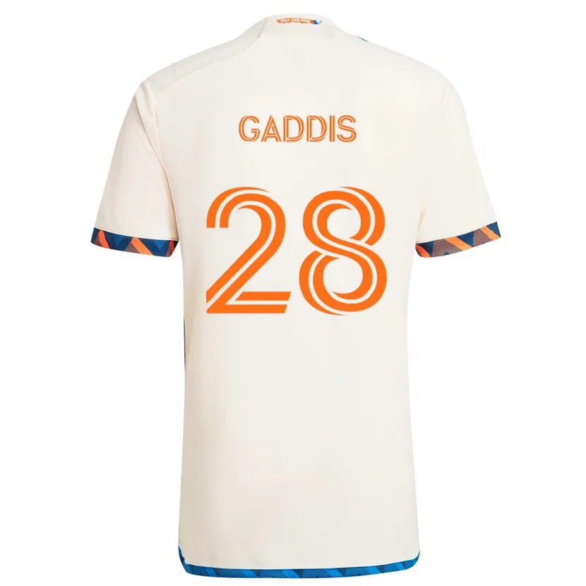 Danxen Enfant Maillot Raymon Gaddis #28 Blanc Orange Tenues Extérieur 2024/25 T-Shirt