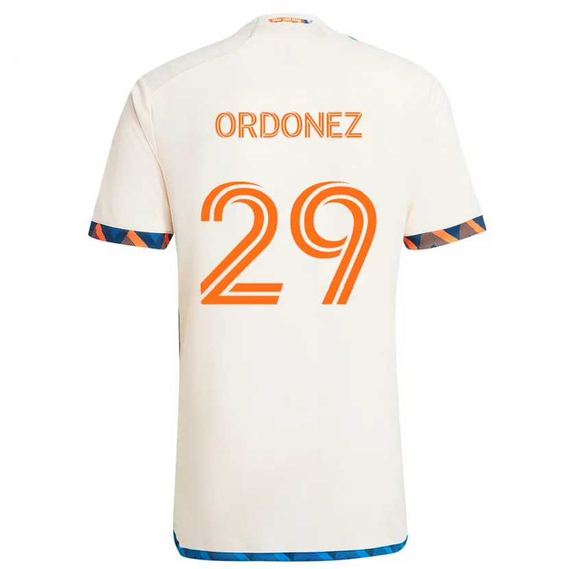 Danxen Enfant Maillot Arquímides Ordóñez #29 Blanc Orange Tenues Extérieur 2024/25 T-Shirt