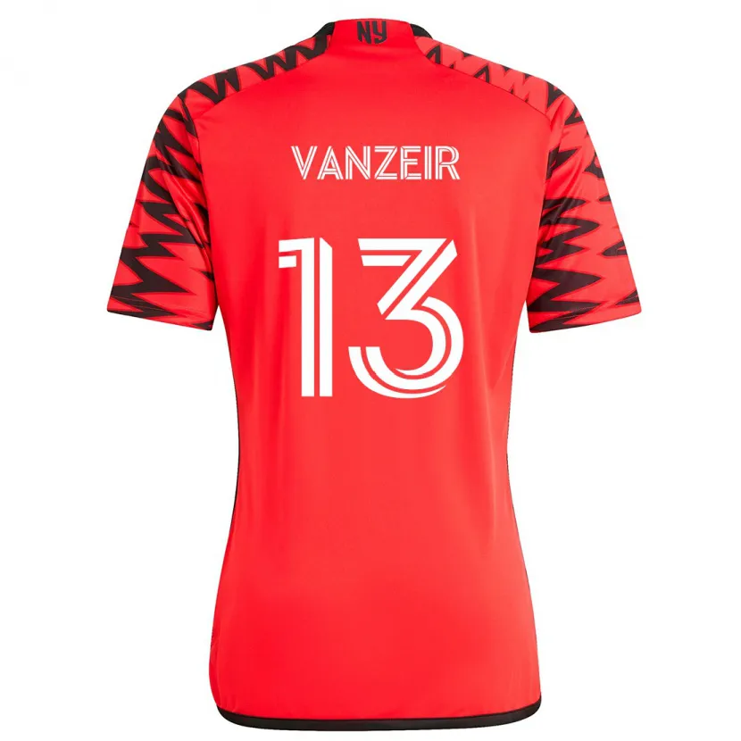 Danxen Enfant Maillot Dante Vanzeir #13 Rouge Noir Blanc Tenues Extérieur 2024/25 T-Shirt