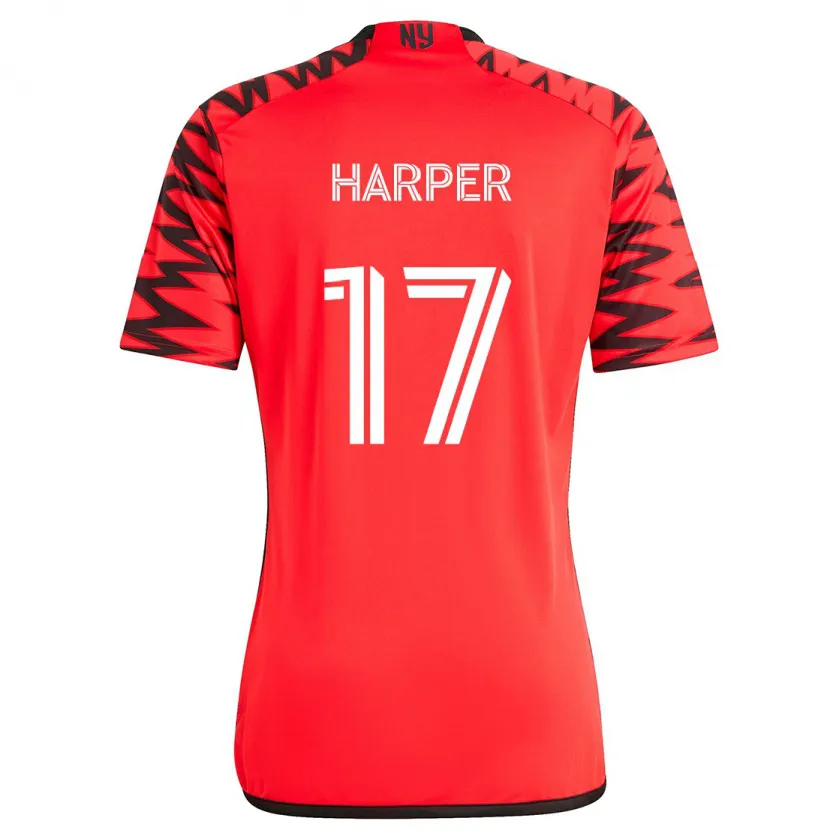 Danxen Enfant Maillot Cameron Harper #17 Rouge Noir Blanc Tenues Extérieur 2024/25 T-Shirt