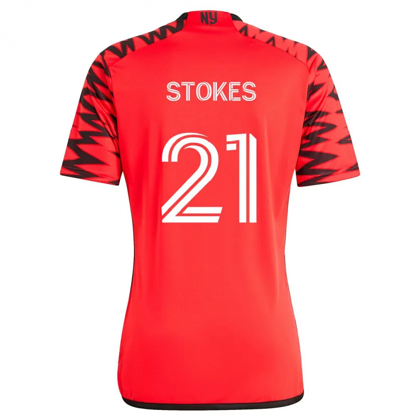 Danxen Enfant Maillot Aidan Stokes #21 Rouge Noir Blanc Tenues Extérieur 2024/25 T-Shirt