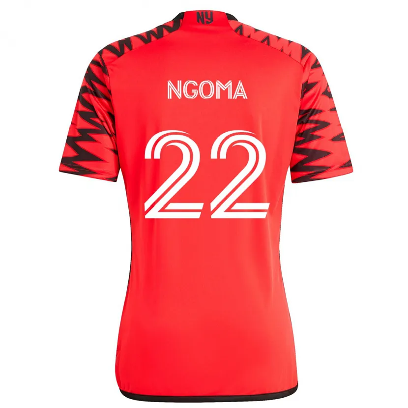 Danxen Enfant Maillot Serge Ngoma #22 Rouge Noir Blanc Tenues Extérieur 2024/25 T-Shirt