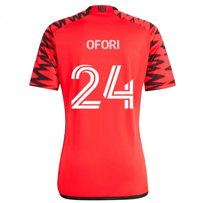 Danxen Enfant Maillot Curtis Ofori #24 Rouge Noir Blanc Tenues Extérieur 2024/25 T-Shirt