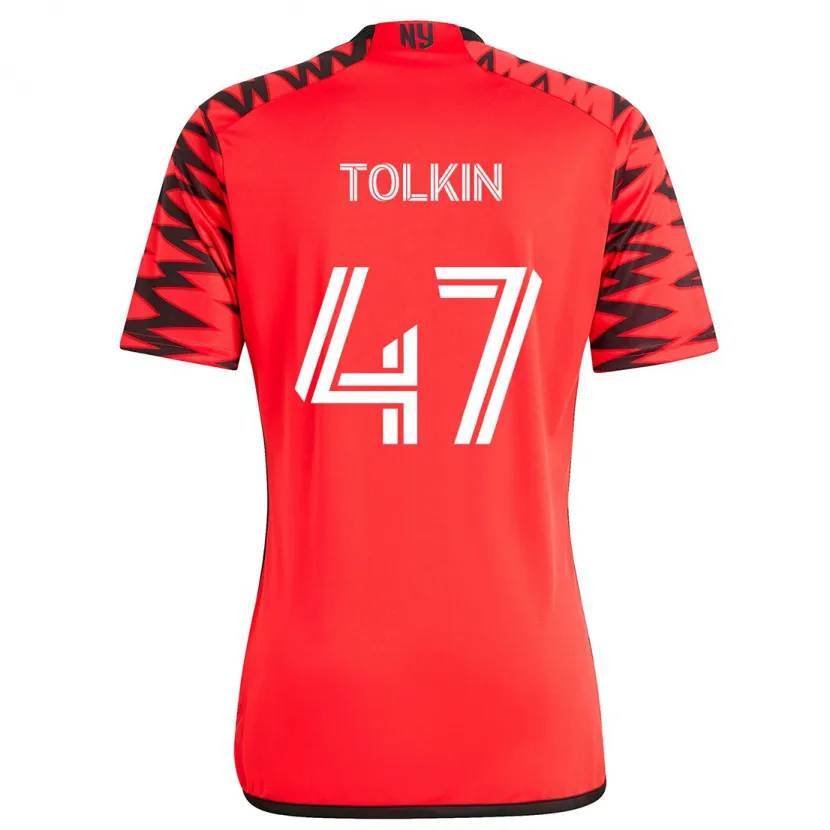 Danxen Enfant Maillot John Tolkin #47 Rouge Noir Blanc Tenues Extérieur 2024/25 T-Shirt