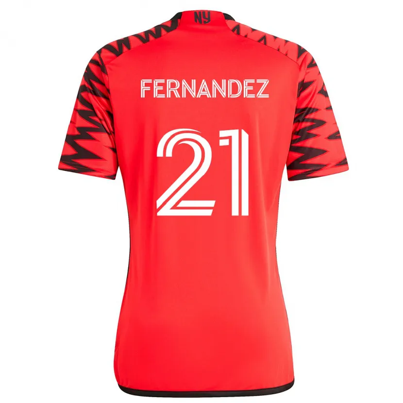 Danxen Enfant Maillot Omir Fernandez #21 Rouge Noir Blanc Tenues Extérieur 2024/25 T-Shirt