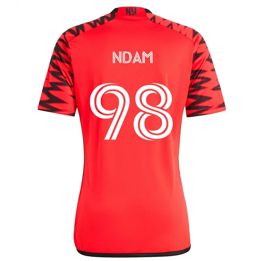 Danxen Enfant Maillot Hassan Ndam #98 Rouge Noir Blanc Tenues Extérieur 2024/25 T-Shirt