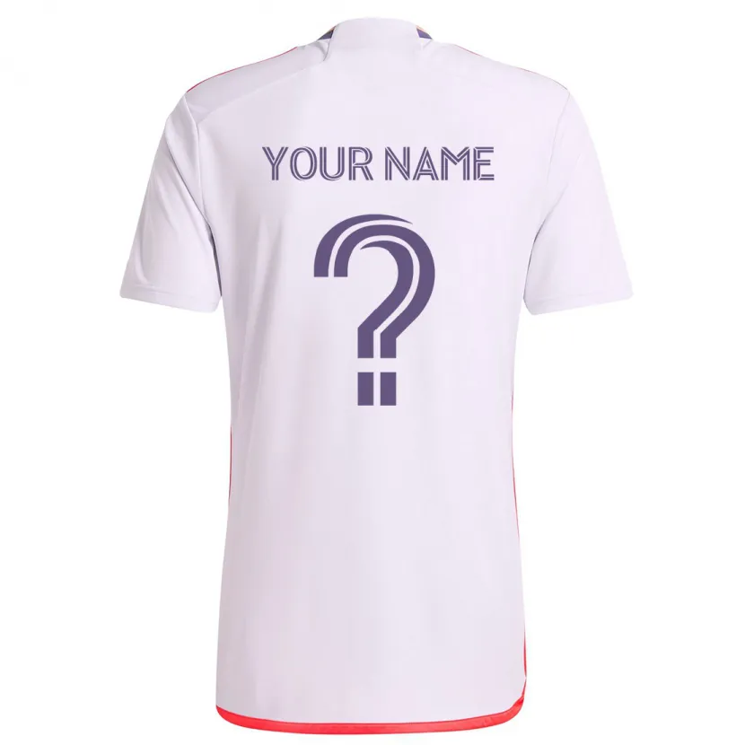 Danxen Enfant Maillot Votre Nom #0 Blanc Rouge Violet Tenues Extérieur 2024/25 T-Shirt