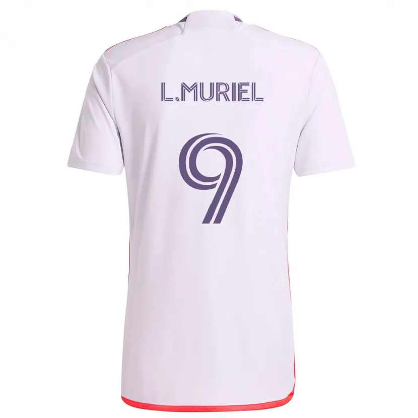 Danxen Enfant Maillot Luis Muriel #9 Blanc Rouge Violet Tenues Extérieur 2024/25 T-Shirt