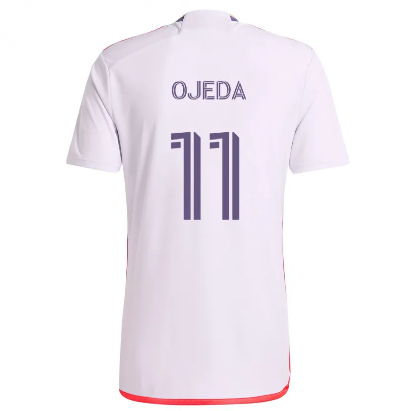 Danxen Enfant Maillot Martín Ojeda #11 Blanc Rouge Violet Tenues Extérieur 2024/25 T-Shirt