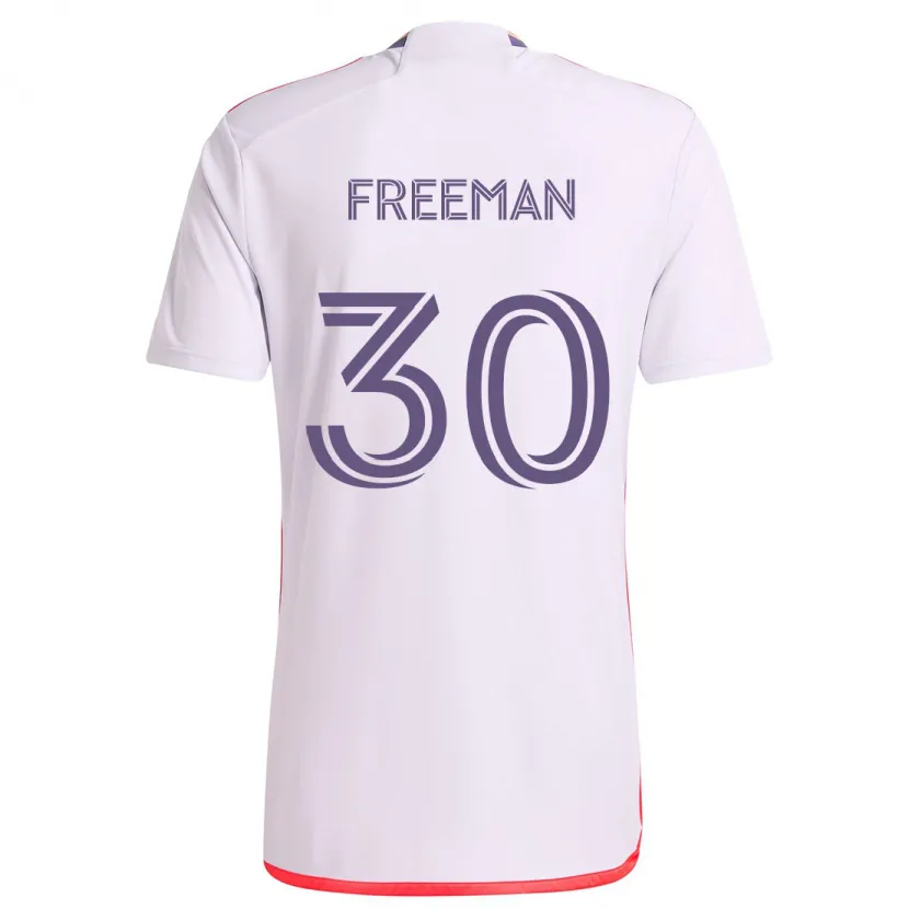 Danxen Enfant Maillot Alex Freeman #30 Blanc Rouge Violet Tenues Extérieur 2024/25 T-Shirt