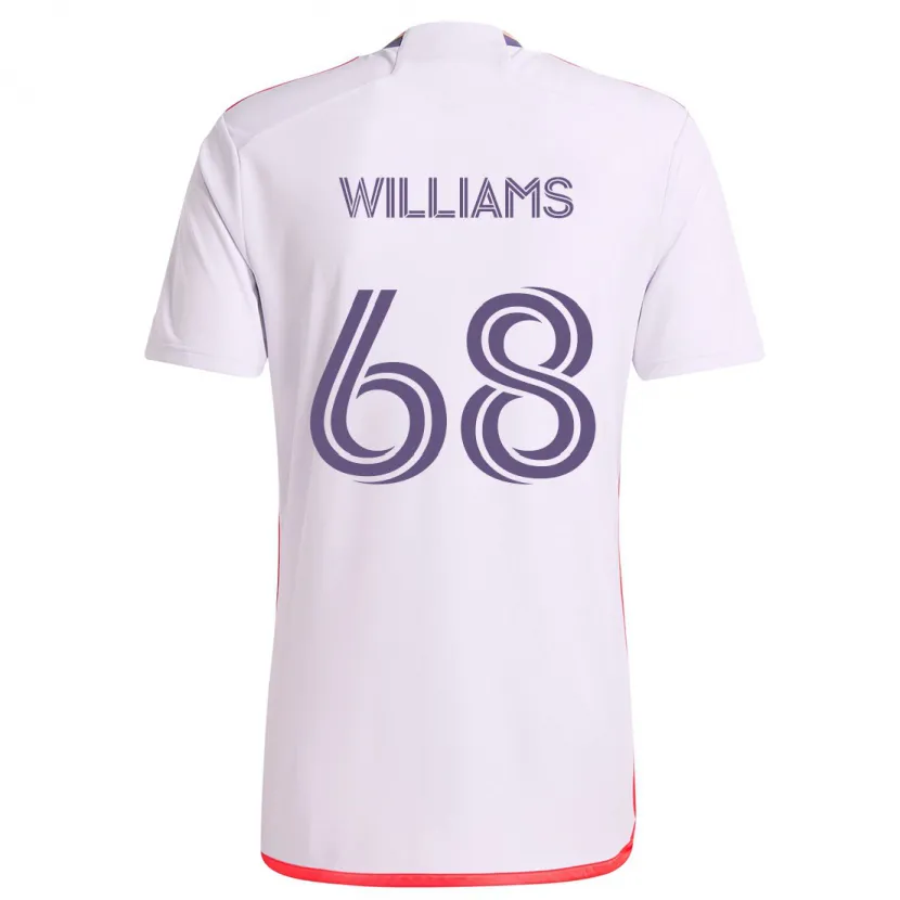 Danxen Enfant Maillot Thomas Williams #68 Blanc Rouge Violet Tenues Extérieur 2024/25 T-Shirt