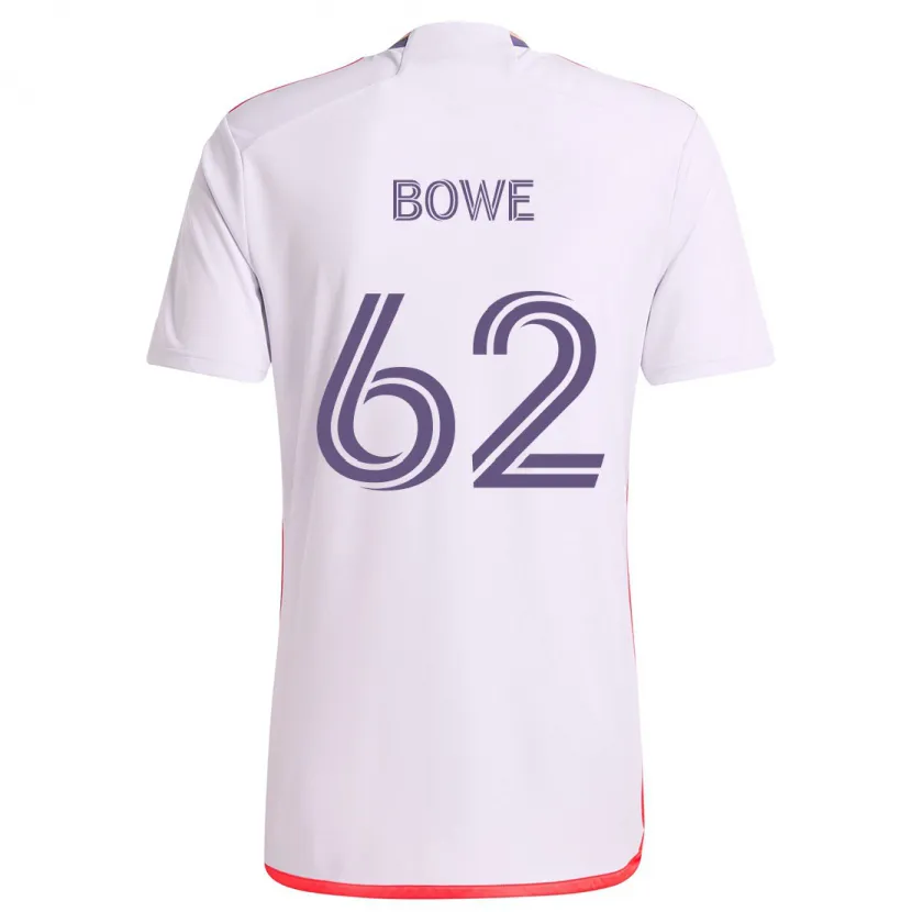 Danxen Enfant Maillot Thomas Bowe #62 Blanc Rouge Violet Tenues Extérieur 2024/25 T-Shirt