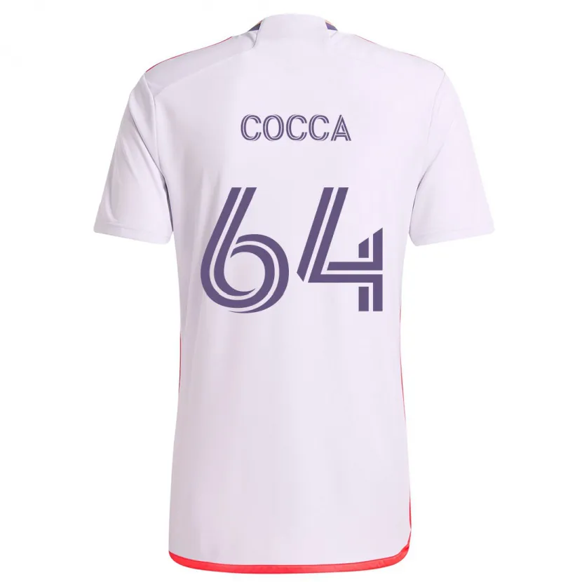 Danxen Enfant Maillot Manuel Cocca #64 Blanc Rouge Violet Tenues Extérieur 2024/25 T-Shirt