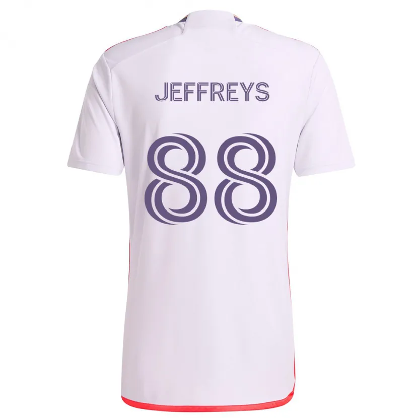 Danxen Enfant Maillot Tj Jeffreys #88 Blanc Rouge Violet Tenues Extérieur 2024/25 T-Shirt