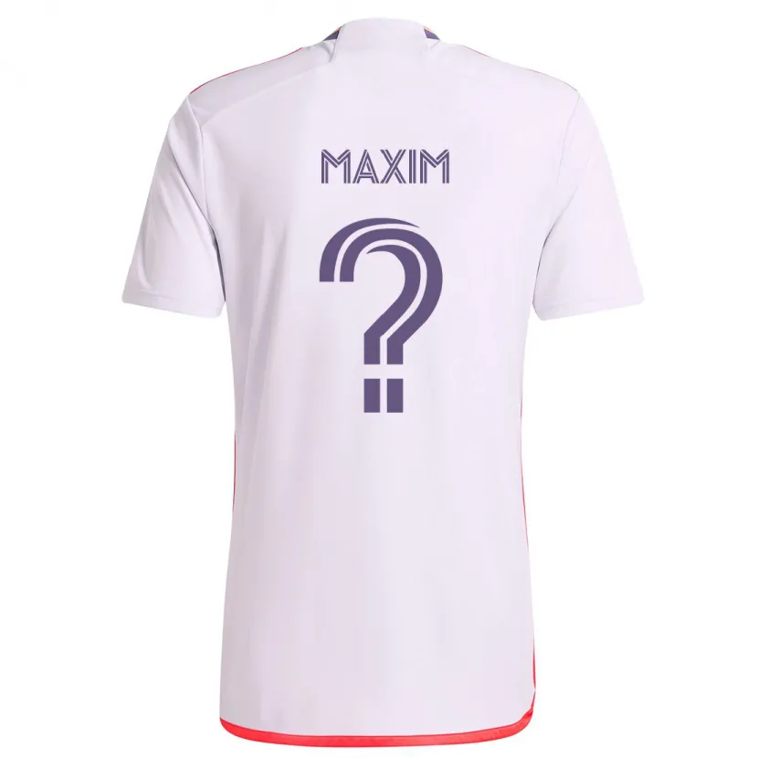 Danxen Enfant Maillot Luca Maxim #0 Blanc Rouge Violet Tenues Extérieur 2024/25 T-Shirt