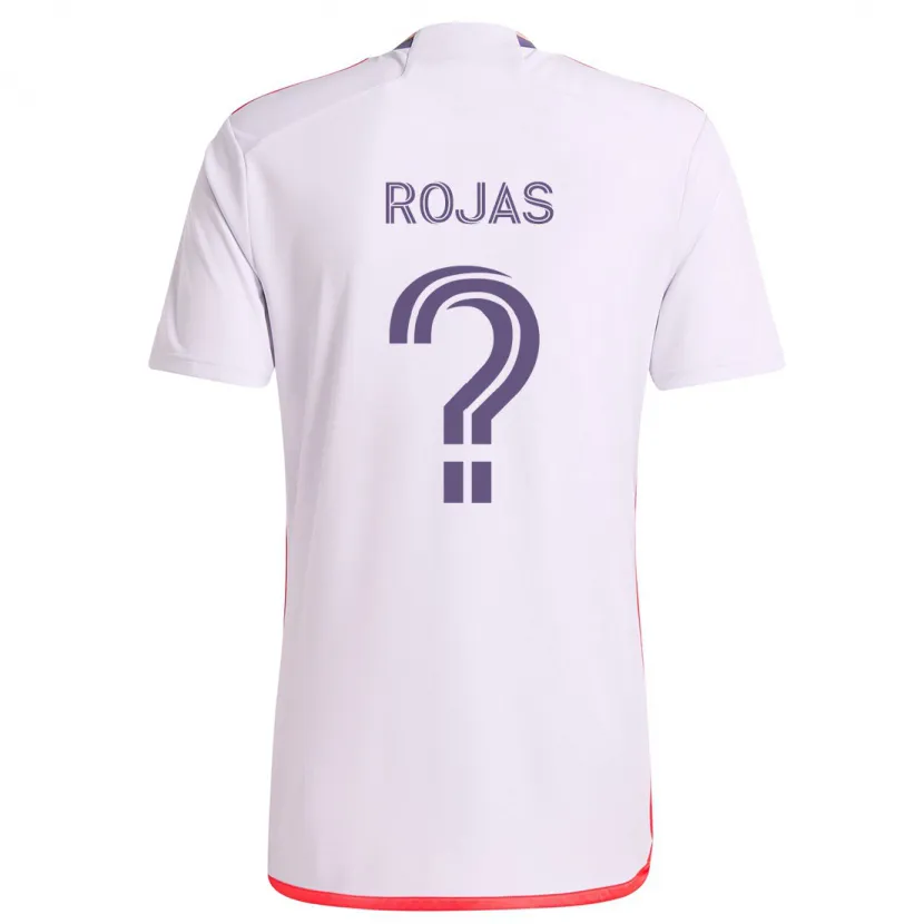 Danxen Enfant Maillot Juan Rojas #0 Blanc Rouge Violet Tenues Extérieur 2024/25 T-Shirt