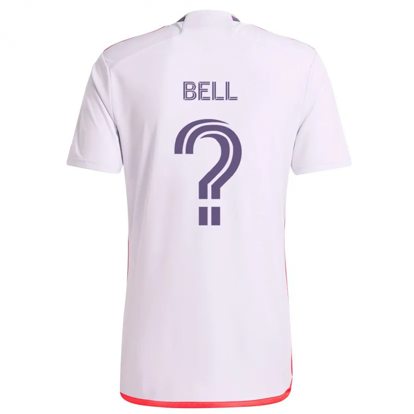 Danxen Enfant Maillot Dominic Bell #0 Blanc Rouge Violet Tenues Extérieur 2024/25 T-Shirt