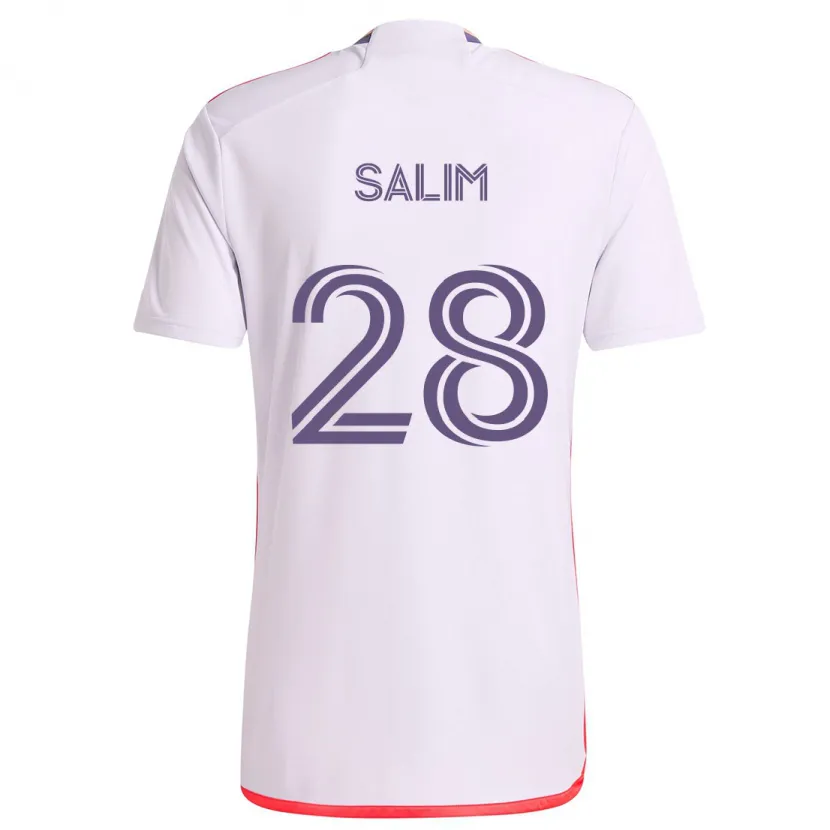 Danxen Enfant Maillot Abdi Salim #28 Blanc Rouge Violet Tenues Extérieur 2024/25 T-Shirt