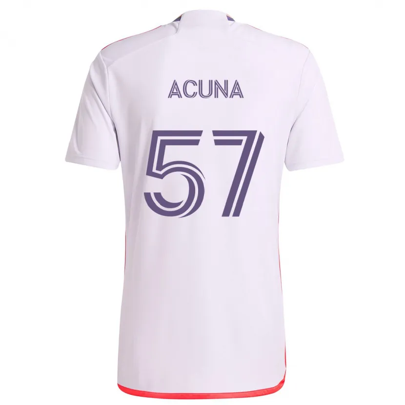 Danxen Enfant Maillot Cristofer Acuña #57 Blanc Rouge Violet Tenues Extérieur 2024/25 T-Shirt