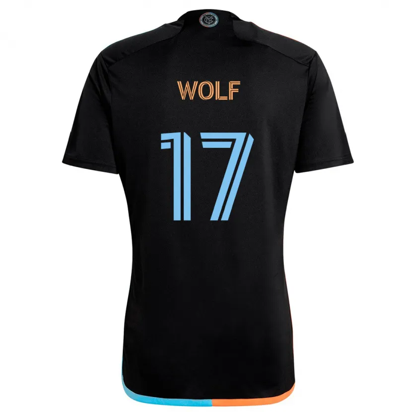 Danxen Enfant Maillot Hannes Wolf #17 Noir Orange Bleu Tenues Extérieur 2024/25 T-Shirt