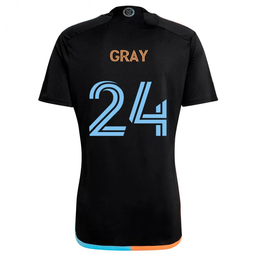 Danxen Enfant Maillot Tayvon Gray #24 Noir Orange Bleu Tenues Extérieur 2024/25 T-Shirt