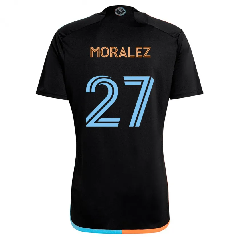 Danxen Enfant Maillot Maxi Moralez #27 Noir Orange Bleu Tenues Extérieur 2024/25 T-Shirt