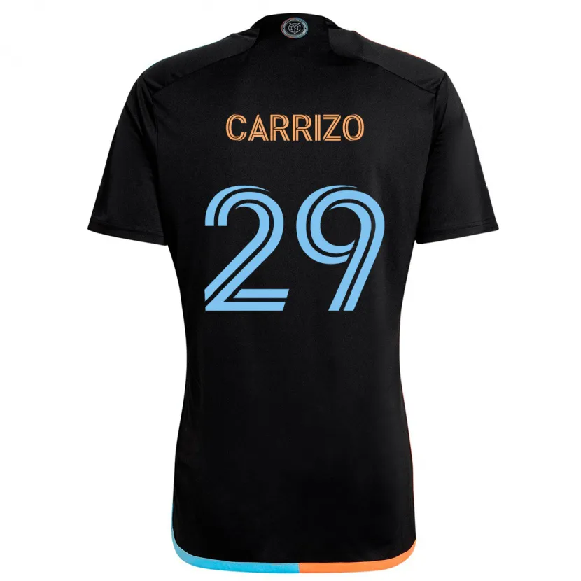 Danxen Enfant Maillot Máximo Carrizo #29 Noir Orange Bleu Tenues Extérieur 2024/25 T-Shirt