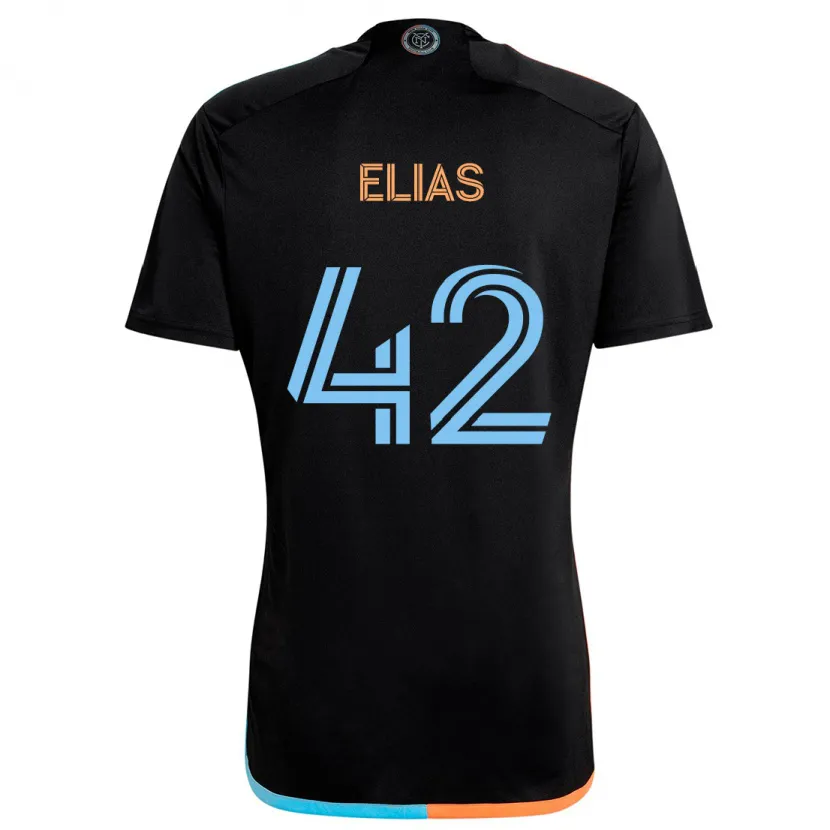 Danxen Enfant Maillot Piero Elias #42 Noir Orange Bleu Tenues Extérieur 2024/25 T-Shirt