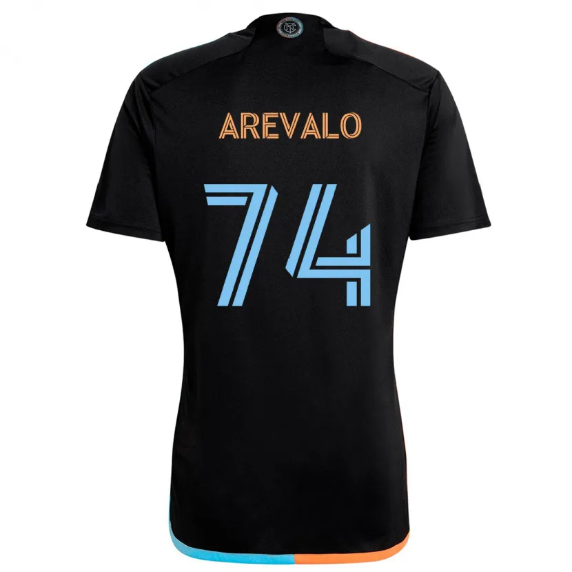 Danxen Enfant Maillot Ronny Arévalo #74 Noir Orange Bleu Tenues Extérieur 2024/25 T-Shirt