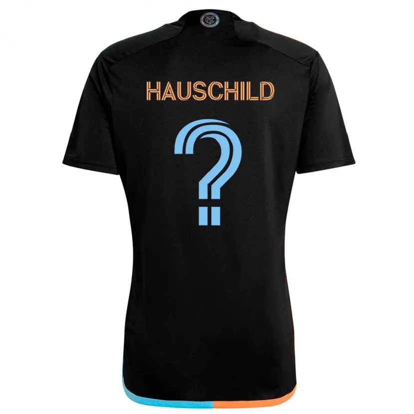 Danxen Enfant Maillot Alexander Hauschild #0 Noir Orange Bleu Tenues Extérieur 2024/25 T-Shirt