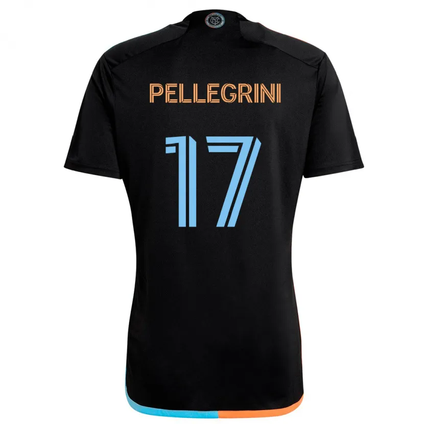 Danxen Enfant Maillot Matías Pellegrini #17 Noir Orange Bleu Tenues Extérieur 2024/25 T-Shirt