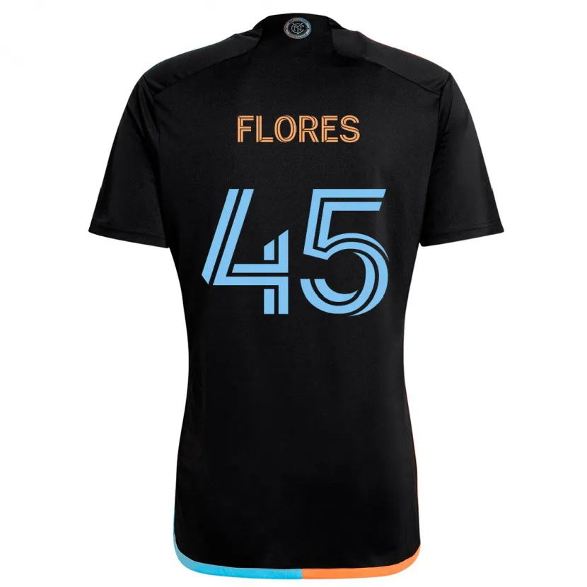 Danxen Enfant Maillot Brian Flores #45 Noir Orange Bleu Tenues Extérieur 2024/25 T-Shirt