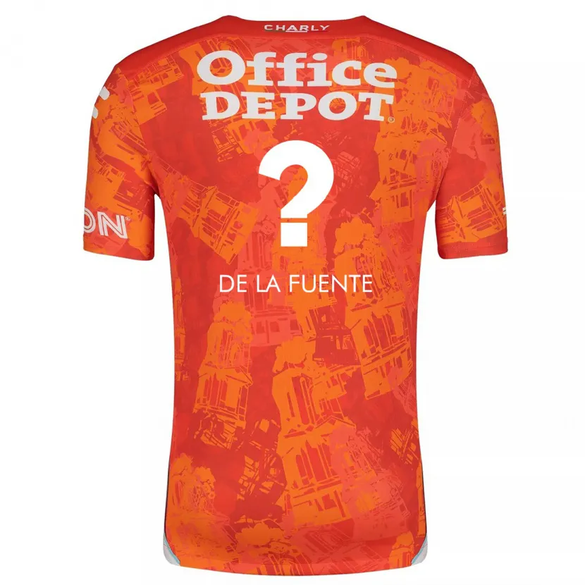 Danxen Enfant Maillot Paulino De La Fuente #0 Orange White Tenues Extérieur 2024/25 T-Shirt