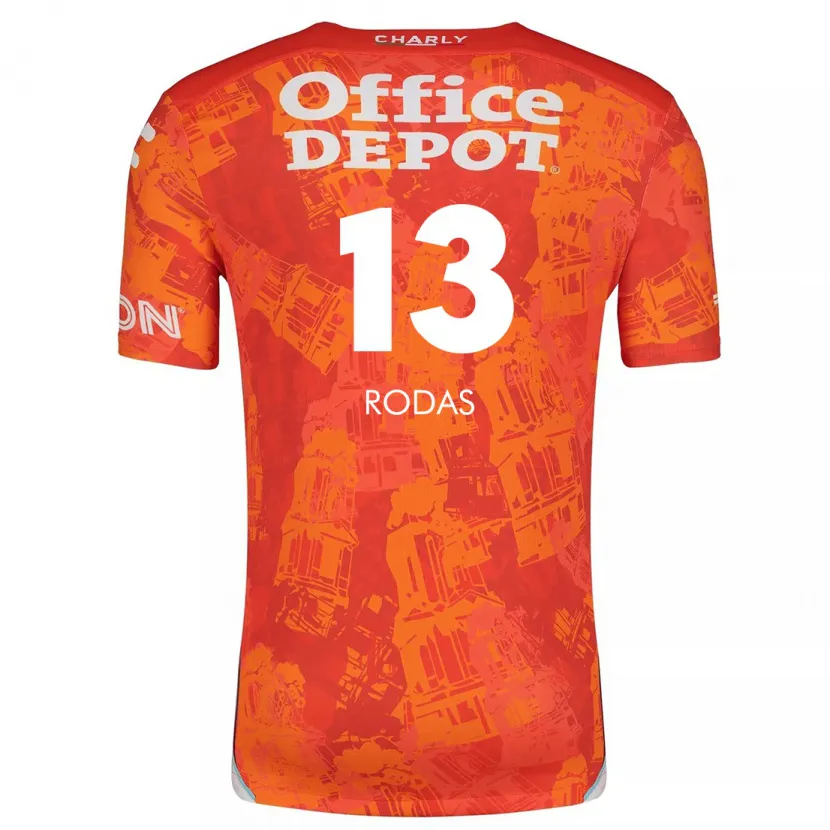 Danxen Enfant Maillot Carlos Rodas #13 Orange White Tenues Extérieur 2024/25 T-Shirt