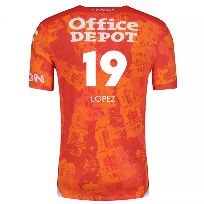 Danxen Enfant Maillot Javier Eduardo López #19 Orange White Tenues Extérieur 2024/25 T-Shirt