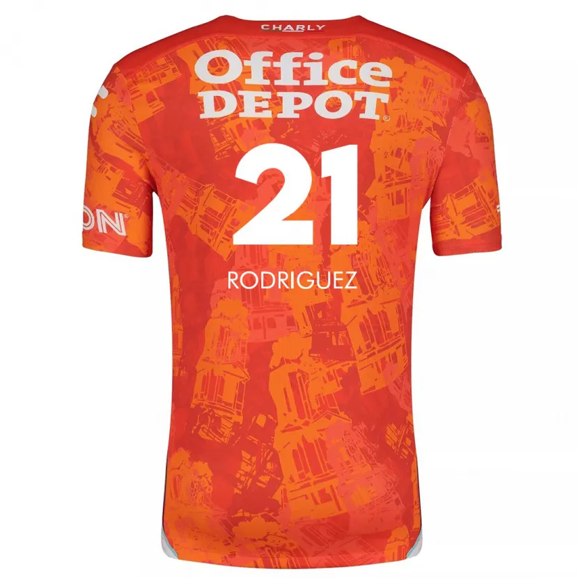 Danxen Enfant Maillot Valentín Rodríguez #21 Orange White Tenues Extérieur 2024/25 T-Shirt