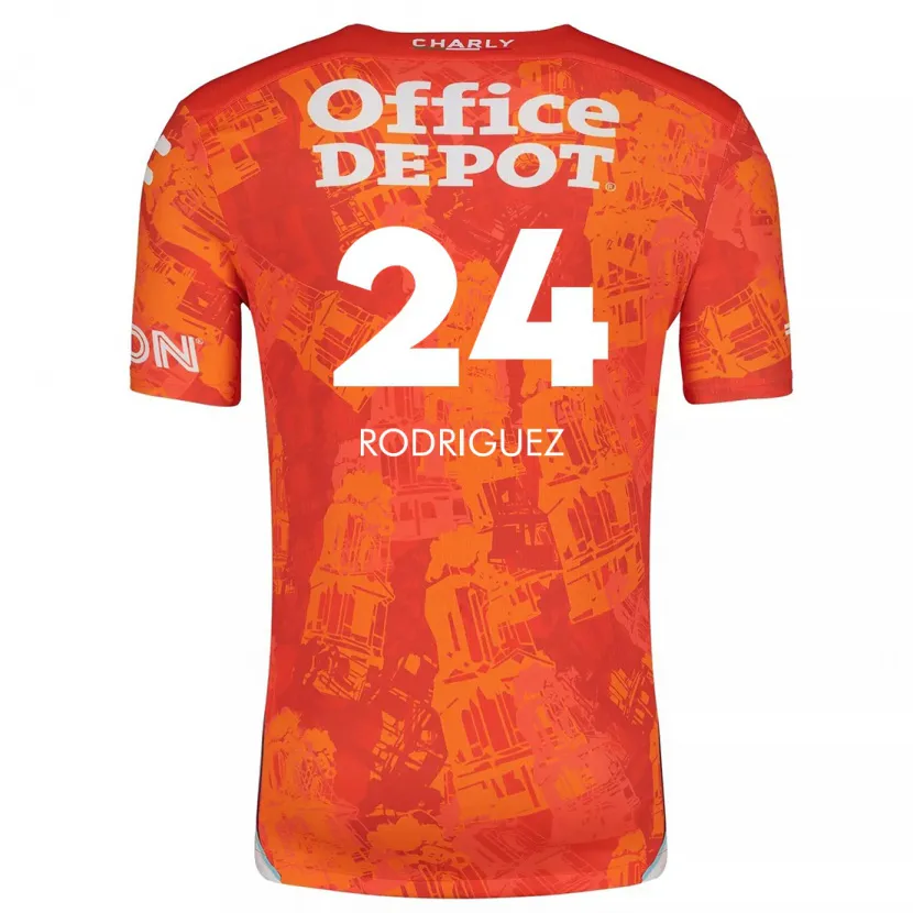 Danxen Enfant Maillot Luis Rodríguez #24 Orange White Tenues Extérieur 2024/25 T-Shirt