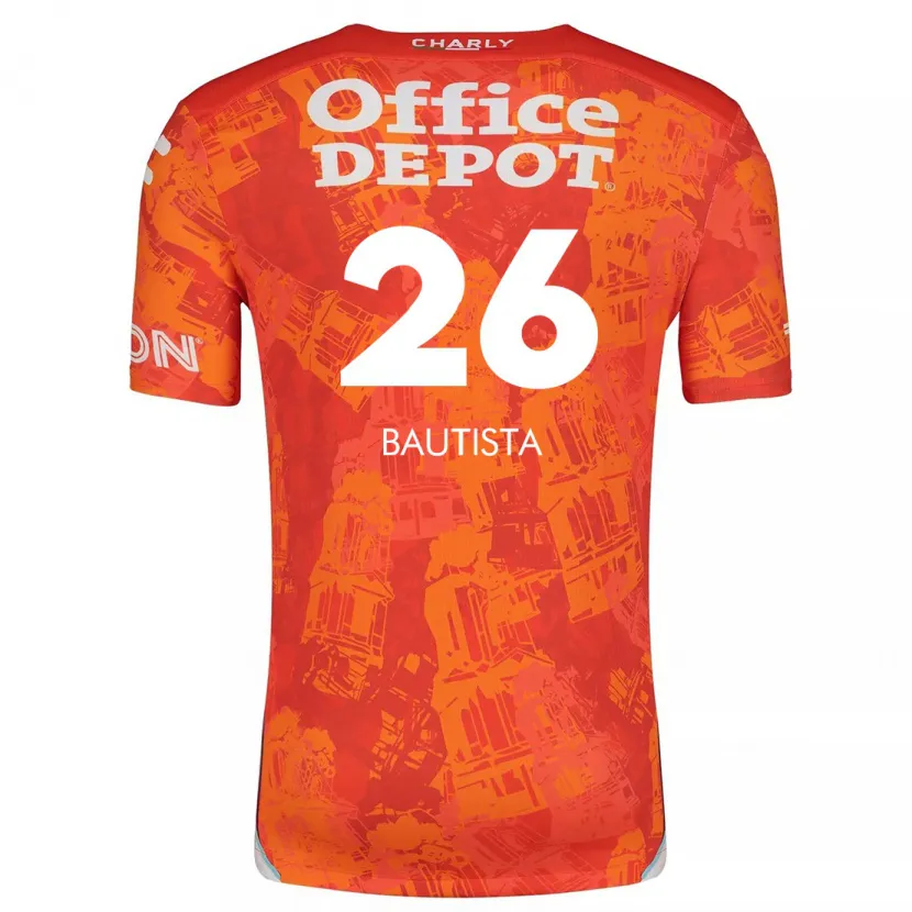 Danxen Enfant Maillot Alán Bautista #26 Orange White Tenues Extérieur 2024/25 T-Shirt