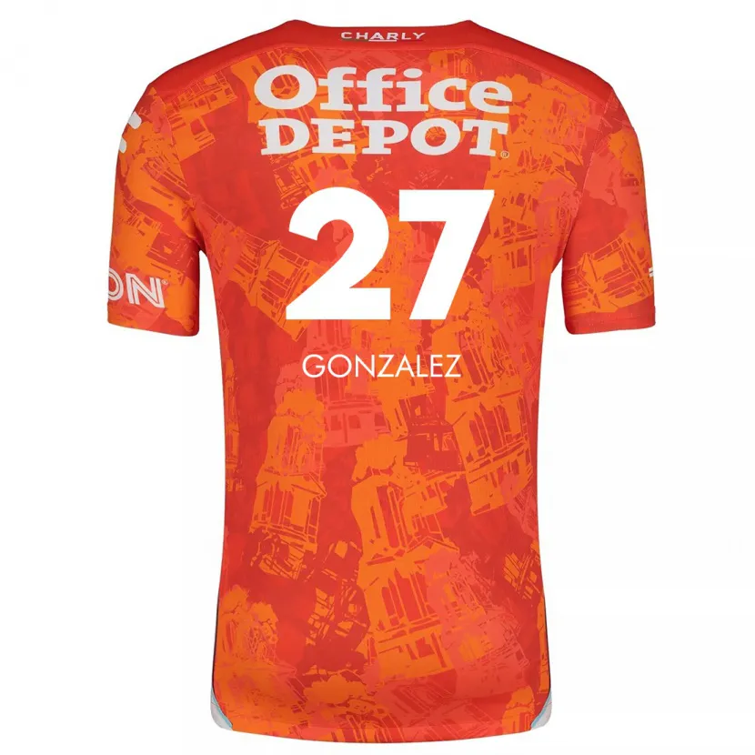 Danxen Enfant Maillot Owen González #27 Orange White Tenues Extérieur 2024/25 T-Shirt