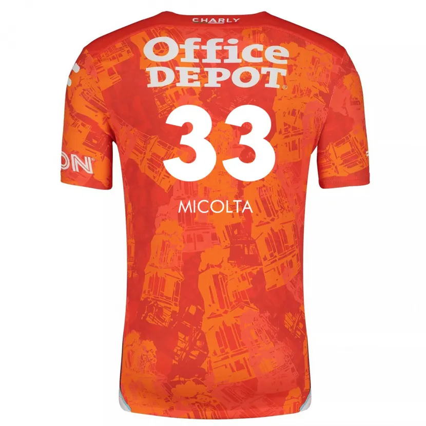 Danxen Enfant Maillot Andrés Micolta #33 Orange White Tenues Extérieur 2024/25 T-Shirt