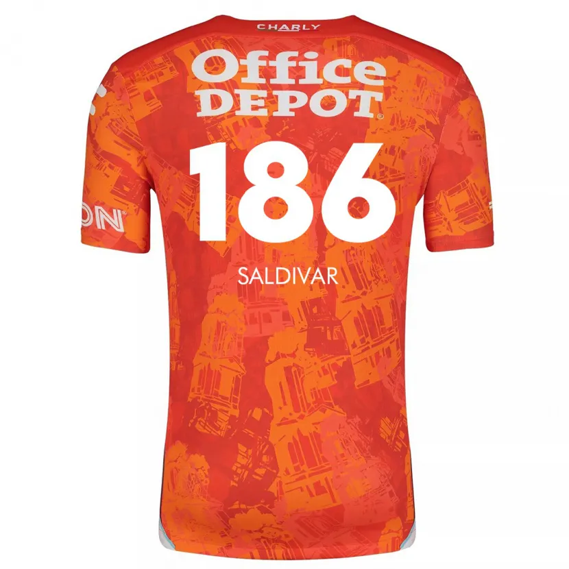 Danxen Enfant Maillot José Saldívar #186 Orange White Tenues Extérieur 2024/25 T-Shirt